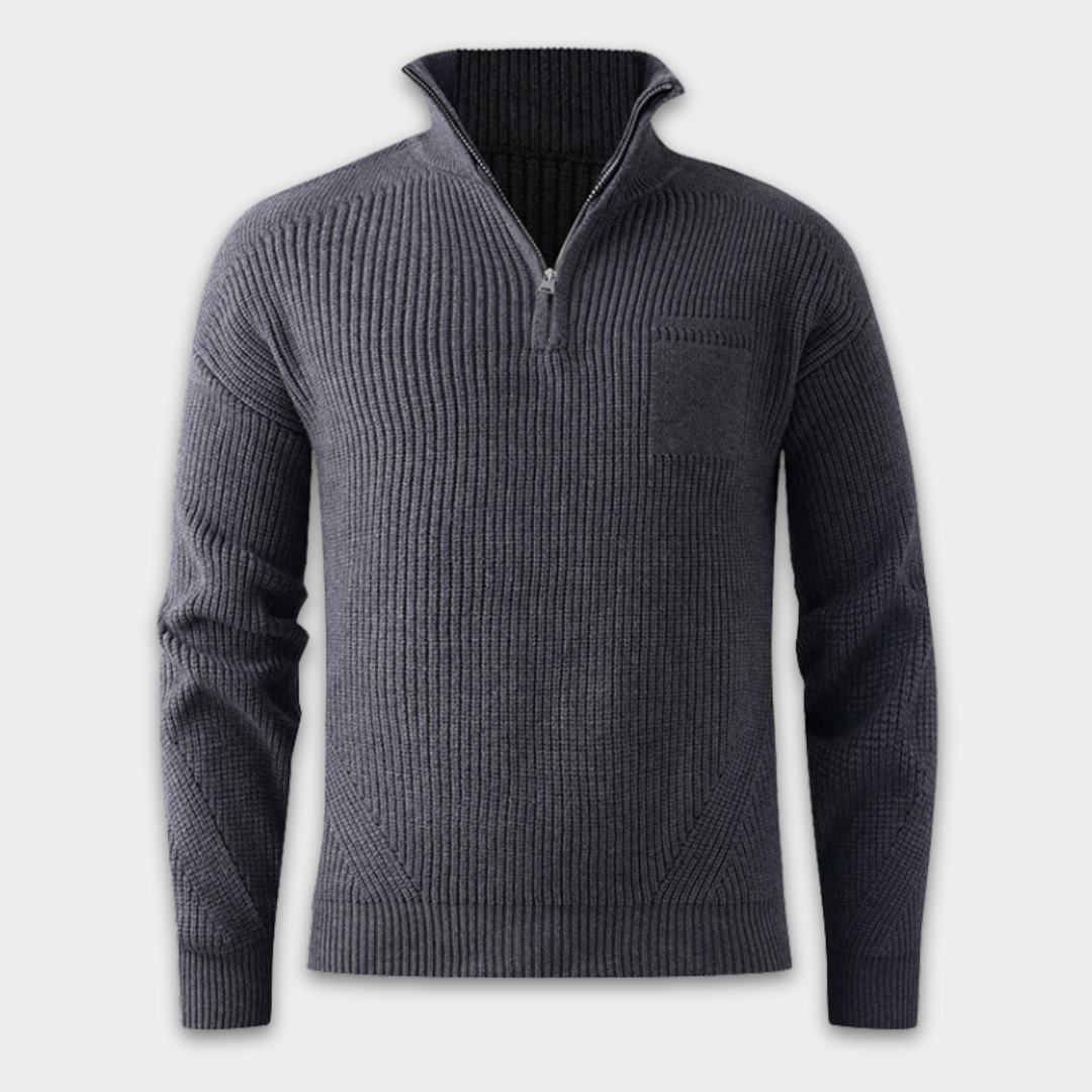 Men's Ribbed Quarter-Zip Sweater