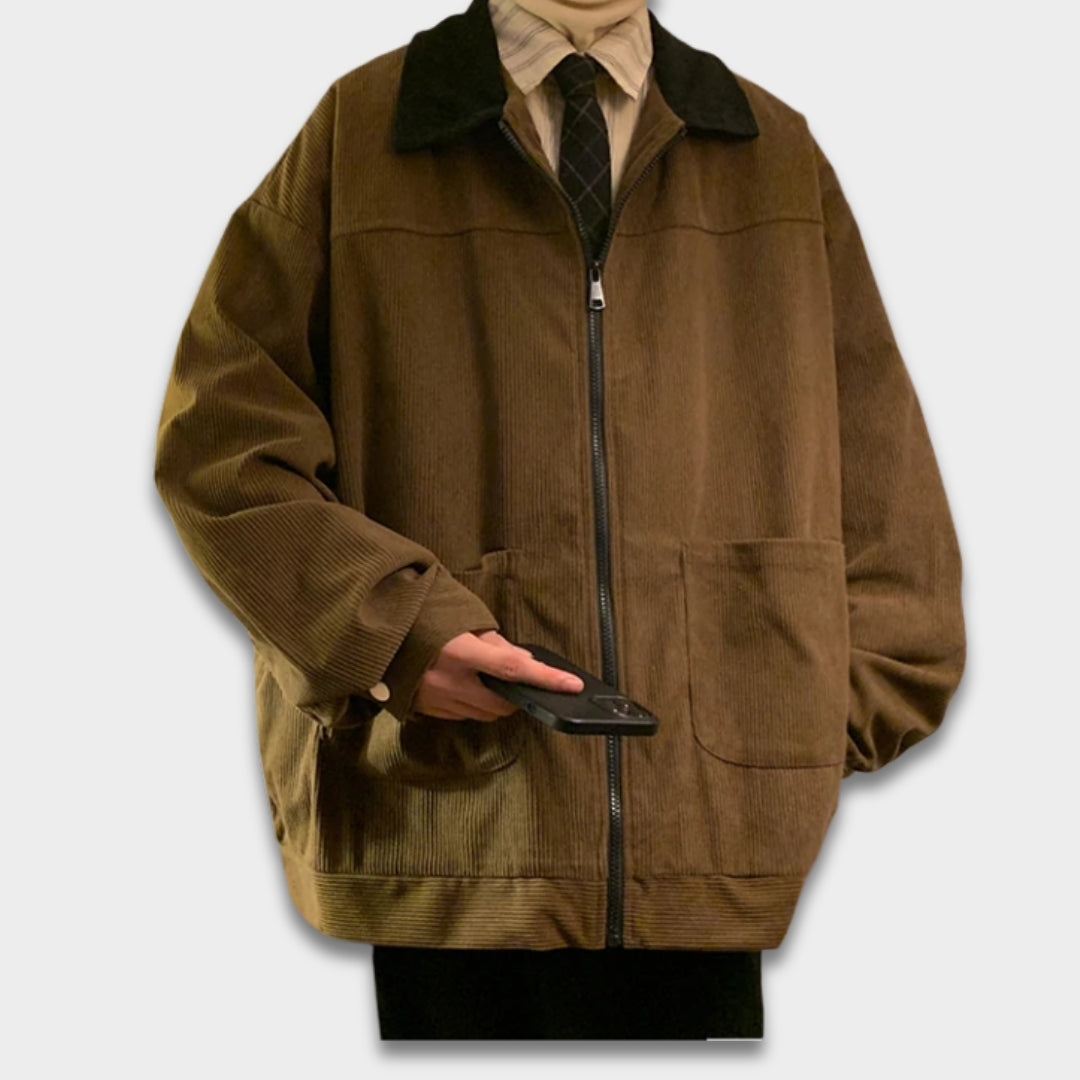 Men's Vintage Corduroy Bomber Jacket – rebiento.com