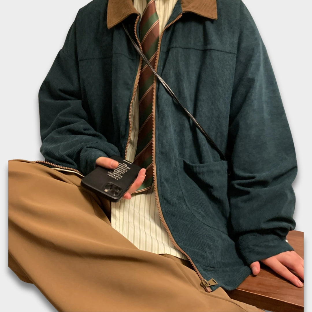 Men's Vintage Corduroy Bomber Jacket – rebiento.com