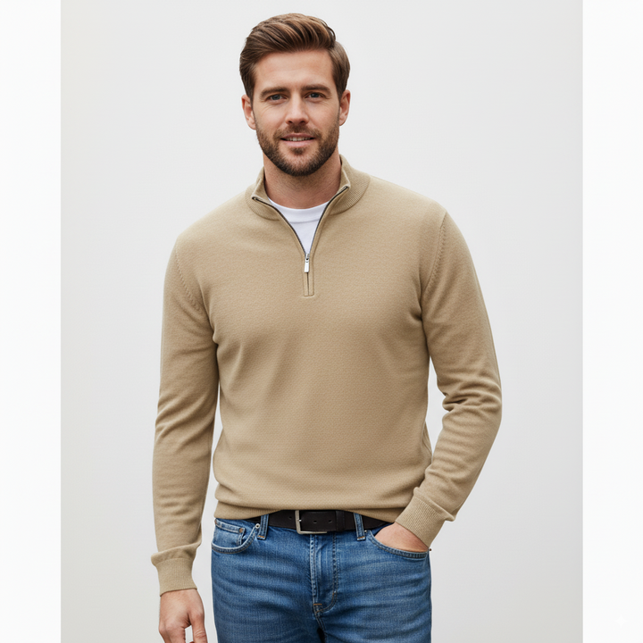Men’s Casual Quarter-Zip Pullover Sweater
