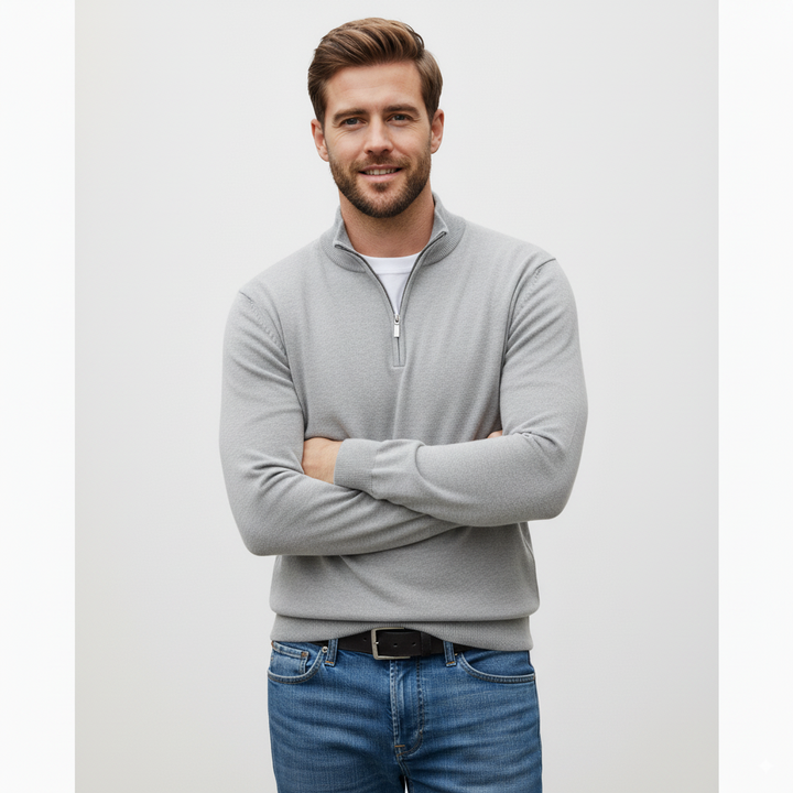 Men’s Casual Quarter-Zip Pullover Sweater