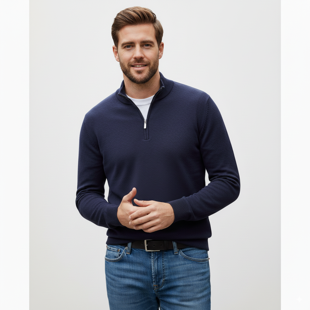 Men’s Casual Quarter-Zip Pullover Sweater